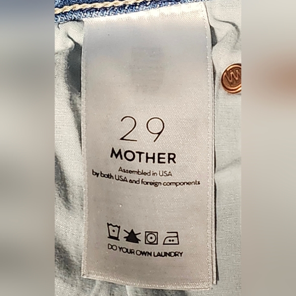 MOTHER The Midrise Dazzler Ankle Fray Denim Stetch Jeans  29 - Picture 5 of 7